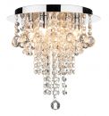 A Flush Ceiling Light with Hanging Crystal Drops ID