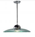 Modern Single Pendant in Polished Chrome with Clear Glass ID