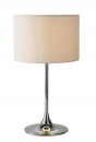 Polished Chrome Table Lamp with Cream Linen Shade ID