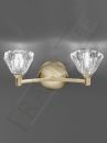 Polished Brass and Crystal Glass Double Wall Light  ID