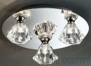 Polished Chrome and Crystal Glass Flush Ceiling Light - DISCONTINUED