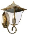 An Outdoor Wall Lantern Set Above the Arm - Antique Brass ID