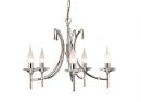 DISCONTINUED 5-Arm Chandelier with Cut Glass Drops and Sconces ID  