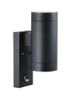 Black Outdoor Up and Down Light with Motion Sensor ID