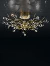 Italian rose shaped crystal ceiling light finished in Gold ID