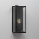 A Black Exterior Wall Light with Clear Glass ID 1
