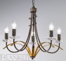 Antique and Gold Finish Italian Ironwork 5 Arm Chandelier - DISCONTINUED