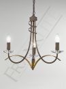 Antique and Gold Finbish Italian Ironwork 3 Arm Chandelier - DISCONTINUED