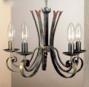 An Italian Heavy Iron Black and Gold Ceiling Light ID