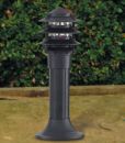 45 cm Black Bollard Post Light with Clear Diffuser IP44 ID