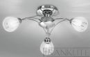 Polished Chrome and Frosted Glass 3 Arm Flush Ceiling Light ID