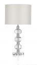 Crystal Table Lamp complete with Silver Faux Silk Shade ID