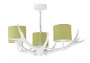 Antler Style 3 Light White Chandelier with WHITE (band A) Shade option