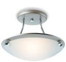 Semi flush ceiling light finished in satin silver ID - DISCONTINUED