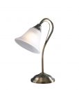 Table Lamp in Antique Brass complete with Glass Shade ID