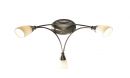 Antique Brass 3  Arm Flush Ceiling Light with Glass Shades ID