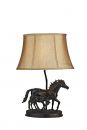 Bronze Effect Horse Table Lamp complete with Shade - DISCONTINUED