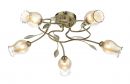 Five Light Floral Flush Ceiling Llight in Antique Brass - DISCONTINUED