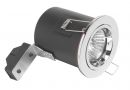Fire rated 230v SATIN SILVER fixed downlighter