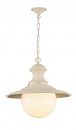 Large Cream Station Lamp with Opal Glass ID