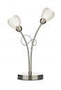 Satin Chrome and Glass 2 Light Table Lamp - DISCONTINUED