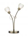 Antique Brass and Glass 2 Light Table Lamp - DISCONTINUED