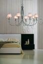Elegant Italian chandelier in chrome with optional shades ID  1