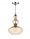 Polished Chrome and Champagne Glass Single Pendant - DISCONTINUED