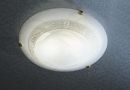 Flush ceiling light with damask pattern glass ø 30 cm ID