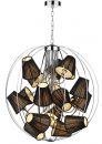 Polished Chrome 18 Light Pendant with Black Ribbon Shades - DISCONTINUED