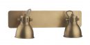 Natural Brass 2 Spotlight Bar with an  Oblong Backplate - DISCONTINUED