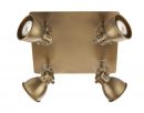 Natural Brass 4 Spotlight with Square Ceiling Plate - DISCONTINUED