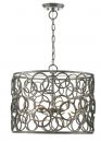 Hoop Design Aged Silver Five Light Pendant - DISCONTINUED