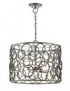Hoop Design Aged Silver Five Light Pendant - DISCONTINUED 1