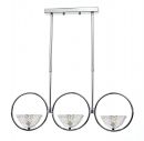 Polished Chrome and Faceted Glass 3 Light Bar Pendant - DISCONTINUED