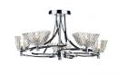 Polished Chrome and Faceted Glass Semi Flush 5 Light - DISCONTINUED