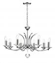 Polished Chrome 8 Arm Dual Mount Ceiling Light with Crystal Glass ID