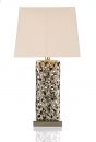 Ceramic Silver Table Lamp complete with Cream Shade - DISCONTINUED