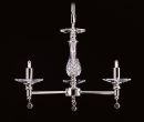 Nickel Finish and Crystal 3 Arm Chandelier ID 