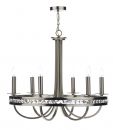 Soft Satin Chrome 6 Light Pendant with Crystal Glass Decoration - DISCONTINUED