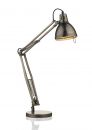 Single Head Antique Chrome Table Lamp with Shade - DISCONTINUED