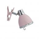 Single Head Clip On Pink and Chrome Spot Lamp ID