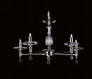 Nickel Finish and Crystal 5 Arm Chandelier ID