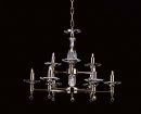 Gold Plated and Crystal 6+3 Arm Chandelier ID