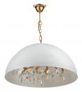 Matt White Metal Dome encasing Gold Leaf and Crystals - DISCONTINUED