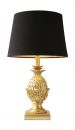 Gold Finish Pineapple Table Lamp complete with Black Shade ID