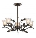 Bronze Semi Flush 5 Light complete with Glass Shades - DISCONTINUED