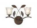 Switched Bronze Double Wall Bracket with Glass Shades - DISCONTINUED