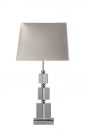 Crystal Glass and Chrome Table Lamp with Silver Shade - DISCONTINUED