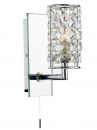 Polished Chrome and Faceted Glass Single Wall Bracket IP44 ID